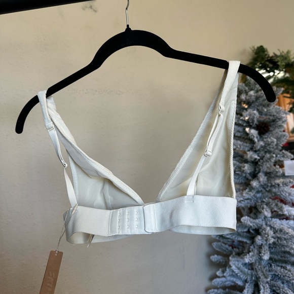 SKIMS Cotton Rib Plunge Bralette in Bone Size S - Picture 8 of 8